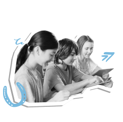 A group of people holding tablets.